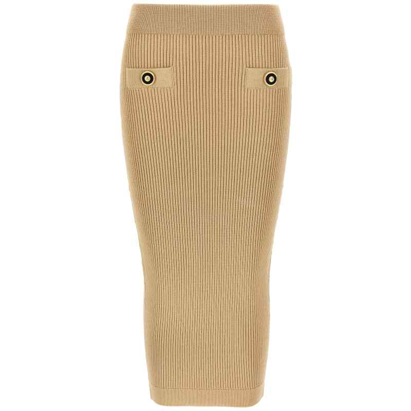 Balmain Ribbed Midi Skirt