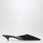 The Row Liisa black lambskin mules