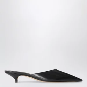 The Row Liisa black lambskin mules