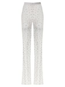 Alessandra Rich Rhinestone Lace Leggings