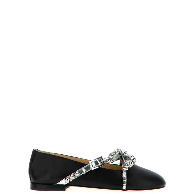 Mach & Mach Crystal Studs Ballet Flats