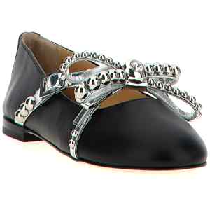 Mach & Mach Crystal Studs Ballet Flats