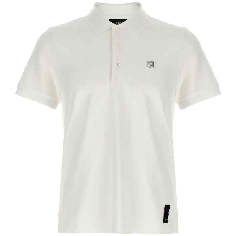 Fendi Ff Metallic Logo Polo Shirt