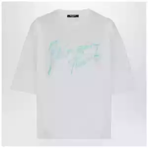 Balmain Oversized white T-shirt with logo print