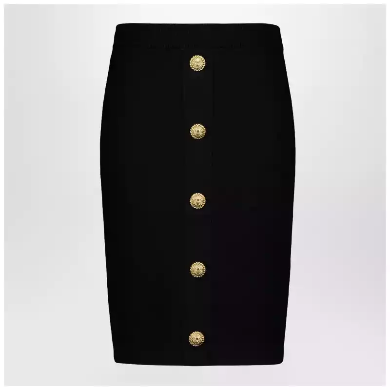 Balmain Black tweed pencil skirt