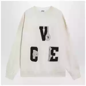 Golden Goose White crewneck sweatshirt with patches