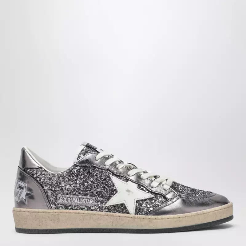 Golden Goose Ballstar silver glitter sneaker