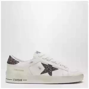 Golden Goose Stardan sneaker in white leather and brown glitter