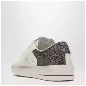 Golden Goose Stardan sneaker in white leather and brown glitter