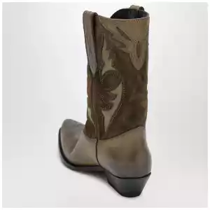 Golden Goose Wish Star boots in khaki leather and suede