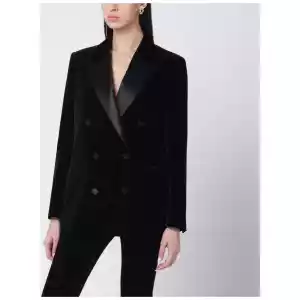 Golden Goose Black velvet jacket with satin lapels