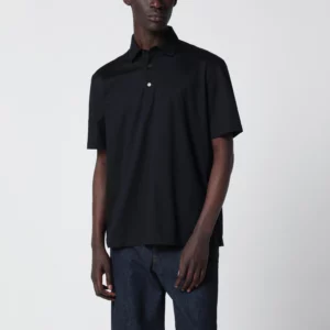 ZEGNA Navy blue cotton polo