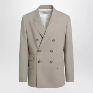Ami Paris Beige double-breasted virgin wool gabardine jacket