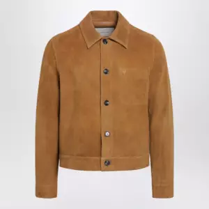 Ami Paris Ami de Coeur caramel-colored suede jacket