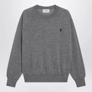 Ami Paris Grey wool Ami de Coeur sweater