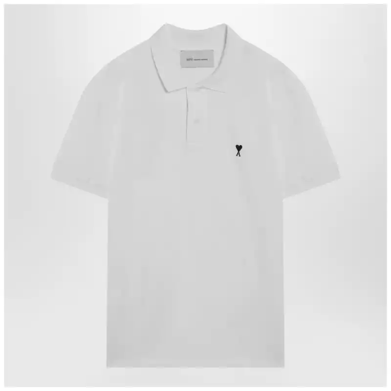 Ami Paris White Ami De Coeur polo shirt