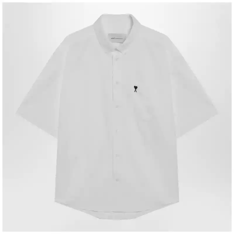 HSH823CO0031_S_AMI-168.x Ami Paris White Ami De Coeur boxy shirt