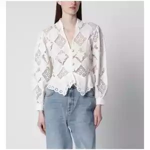 ISABEL MARANT Nina cotton and linen blouse in white