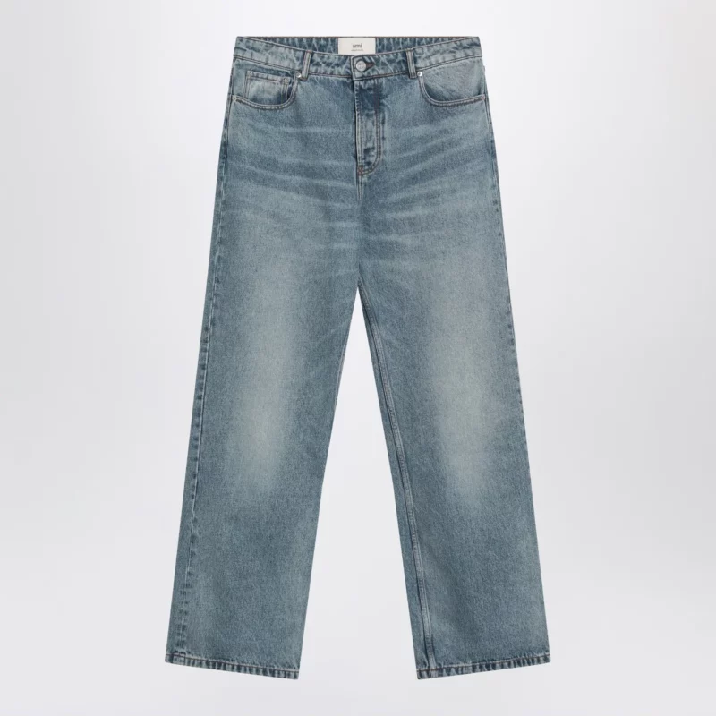 Ami Paris Blue washed-effect jeans