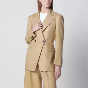 Tagliatore Single-breasted blazer in beige linen