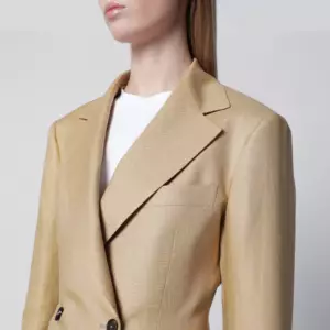 Tagliatore Single-breasted blazer in beige linen