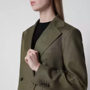 Tagliatore Single-breasted blazer in green linen