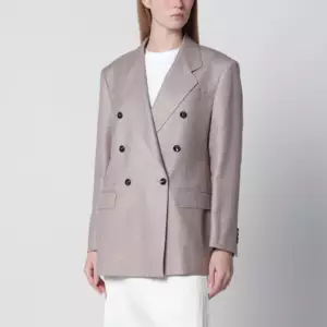 Tagliatore Double-breasted blazer in grey wool and silk blend