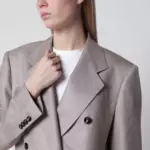 Tagliatore Double-breasted blazer in grey wool and silk blend