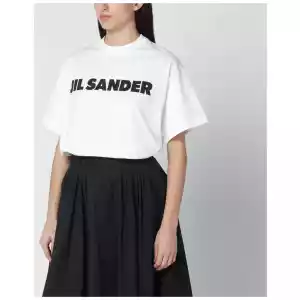 Jil Sander White wide t-shirt with logo