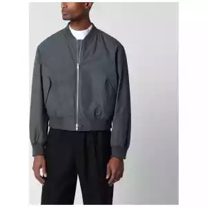 Jil Sander Grey cotton zip-up bomber jacket