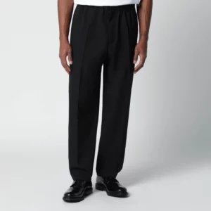 Jil Sander Black technical serge trousers