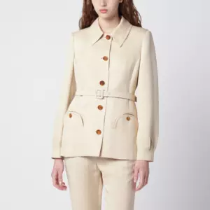 Blazé Milano Paint jacket with belt in Champagne