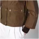 Barbour Beadnell waxed cropped jacket in sand