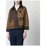 Barbour Alma jacket sand beige/olive green in waxed cotton
