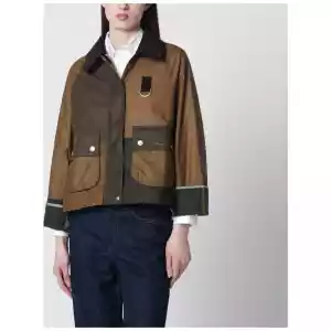 Barbour Alma jacket sand beige/olive green in waxed cotton