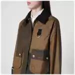 Barbour Alma jacket sand beige/olive green in waxed cotton