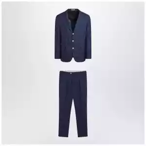 Brunello Cucinelli Blue single-breasted wool suit