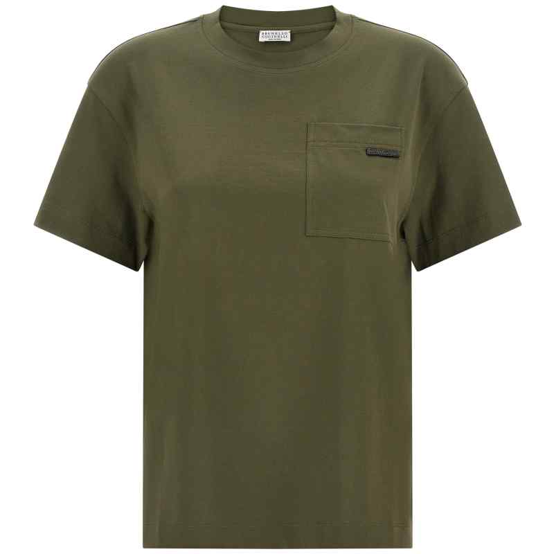 Brunello Cucinelli Shiny Tab T-shirt