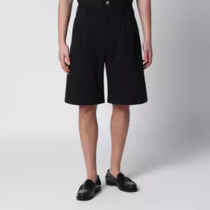 Our Legacy Ponte relaxed-fit shorts in Italian cotton micro canvas in black