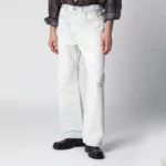Our Legacy Third Cut relaxed-fit jeans in beige cotton denim