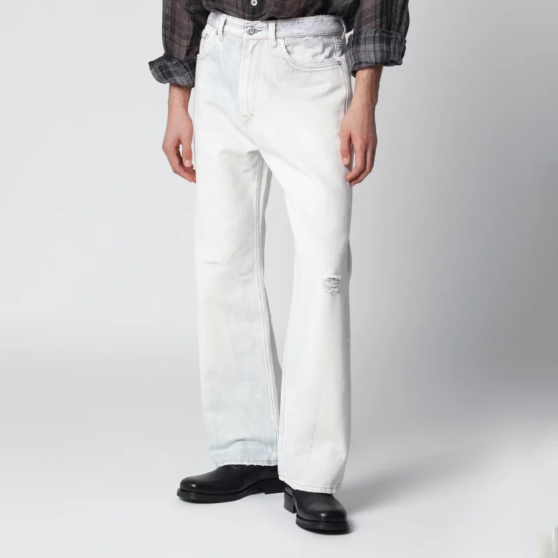 Our Legacy Third Cut relaxed-fit jeans in beige cotton denim