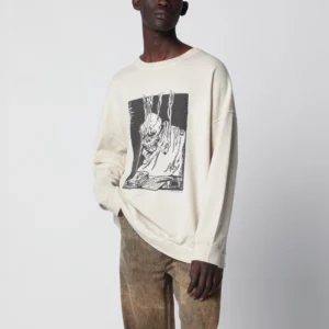 Our Legacy Slack sweatshirt with Angry Fan Mail print in black