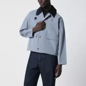 Barbour Light blue washed Spey jacket in cotton blend