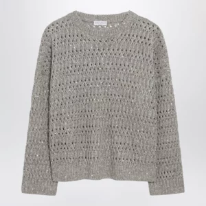 Brunello Cucinelli Crochet crewneck sweater with sequins