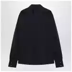 Brunello Cucinelli Navy blue silk and cotton shirt