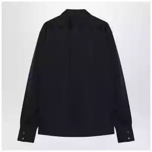 Brunello Cucinelli Navy blue silk and cotton shirt