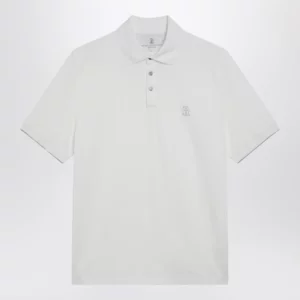 Brunello Cucinelli White cotton polo shirt