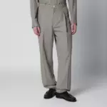 Brunello Cucinelli Twill cotton trousers with pleats in khaki