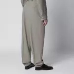 Brunello Cucinelli Twill cotton trousers with pleats in khaki