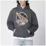 Represent Grey hoodie with logo print